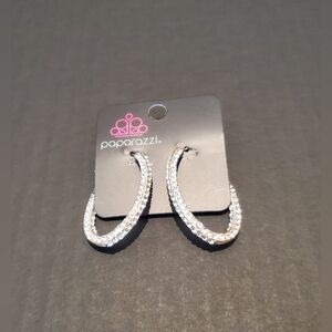 Paparazzi Sparkling Rhinestone Goldtone Hoop Earrings